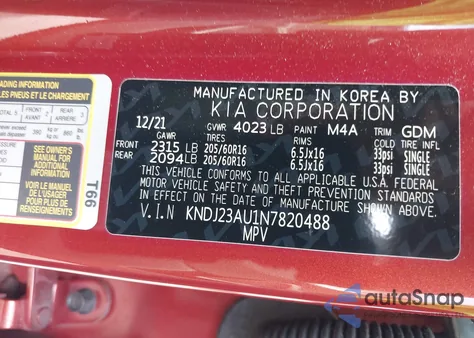 2022 Kia Soul Lx from USA, damaged, VIN KNDJ23AU1N7820488